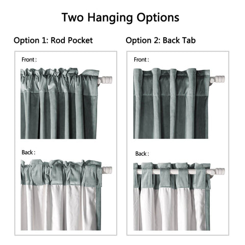 MJ11 Soft Soundproof Luxury Velvet Blackout Drapes Back Tab and Rod Pocket - Cololeaf