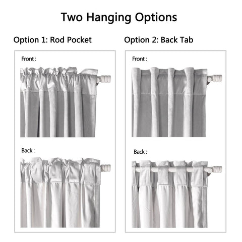 MJ11 Soft Soundproof Luxury Velvet Blackout Drapes Back Tab and Rod Pocket - Cololeaf