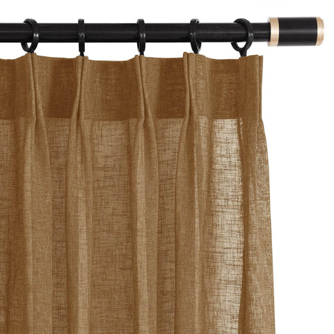 B01 Linen Textured Airy Sheer Curtain Pinch Pleat - Cololeaf