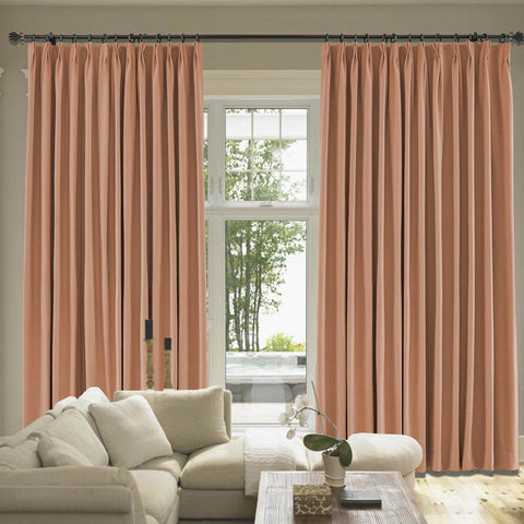 Capri Extra Wide Drape Solid Cotton Heavyweight Curtain Blackout Pinch Pleat - Cololeaf