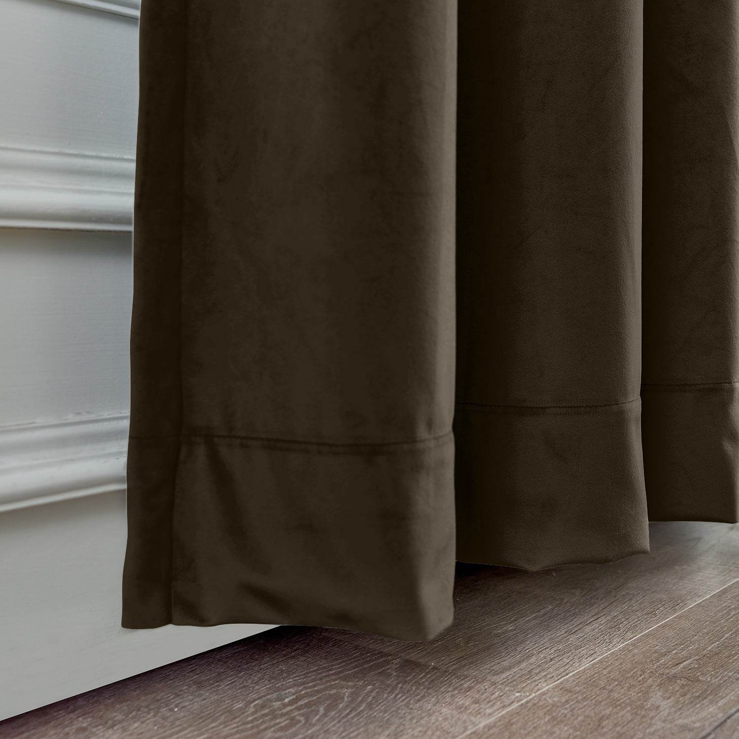 MJ11 Soft Soundproof Luxury Velvet Blackout Drapes Back Tab and Rod Pocket - Cololeaf