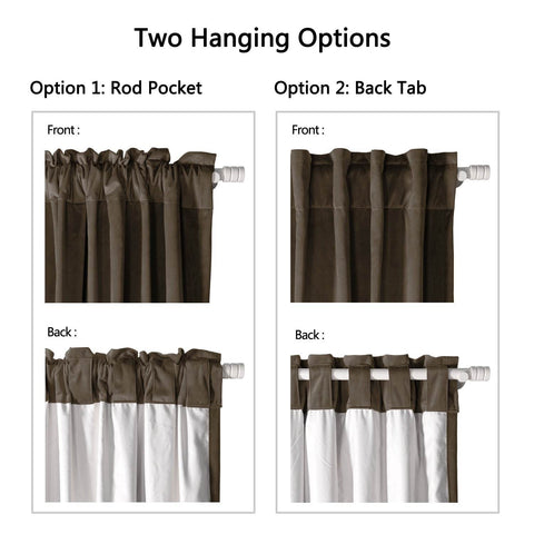 MJ11 Soft Soundproof Luxury Velvet Blackout Drapes Back Tab and Rod Pocket - Cololeaf