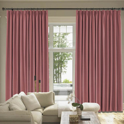 Capri Extra Wide Drape Solid Cotton Heavyweight Curtain Blackout Pinch Pleat - Cololeaf