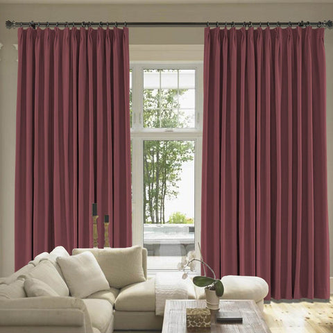 Capri Extra Wide Drape Solid Cotton Heavyweight Curtain Blackout Pinch Pleat - Cololeaf