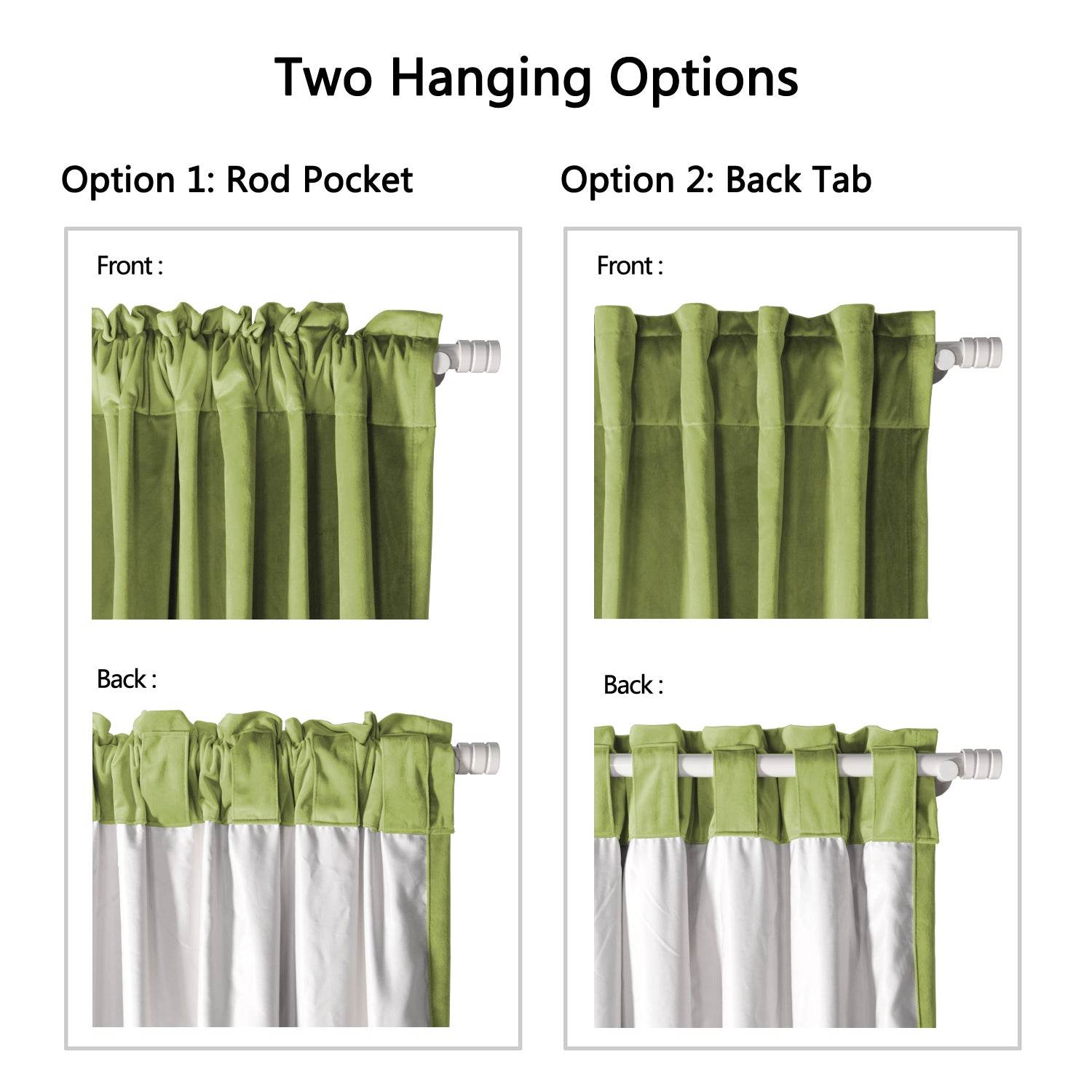 MJ11 Soft Soundproof Luxury Velvet Blackout Drapes Back Tab and Rod Pocket - Cololeaf