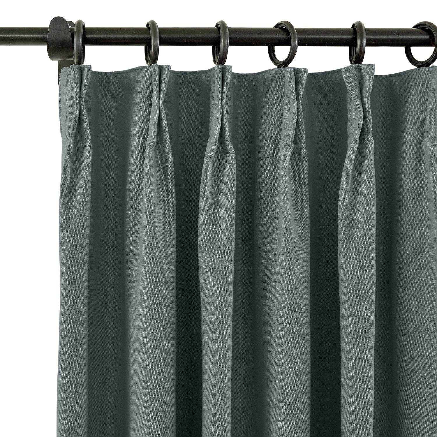 Capri Extra Wide Drape Solid Cotton Heavyweight Curtain Blackout Pinch Pleat - Cololeaf