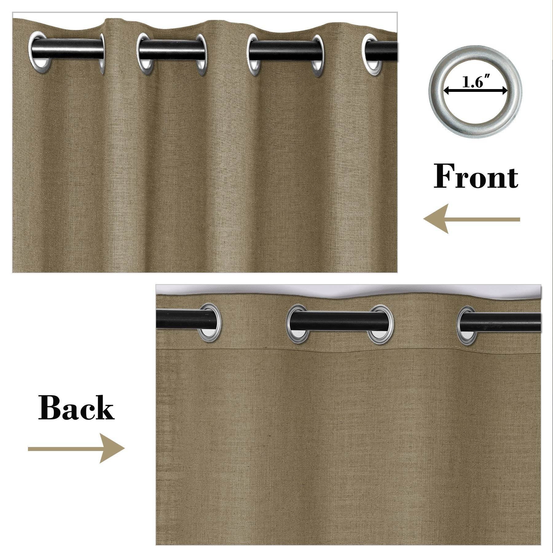 1908 Linen Blend Breathable & Natural Curtain Nickle Grommet - Cololeaf