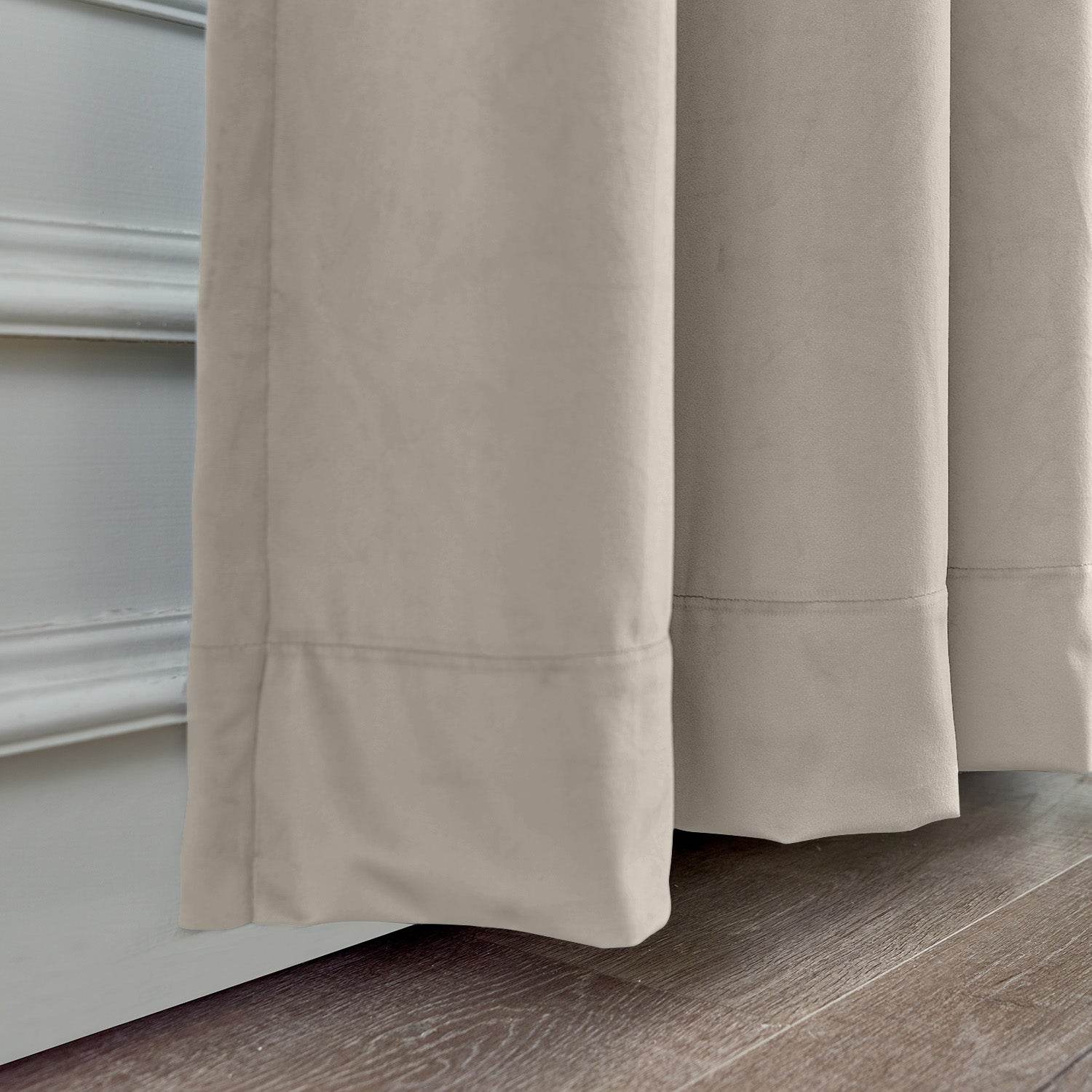 MJ11 Soft Soundproof Luxury Velvet Blackout Drapes Back Tab and Rod Pocket - Cololeaf