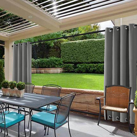 Rose Outdoor Curtains Waterproof Thermal Insulated Blackout Grommets At The Top and Bottom - Cololeaf