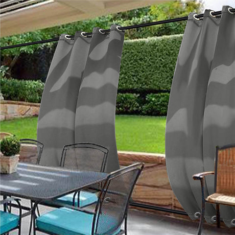 Rose Outdoor Curtains Waterproof Thermal Insulated Blackout Grommets At The Top and Bottom - Cololeaf