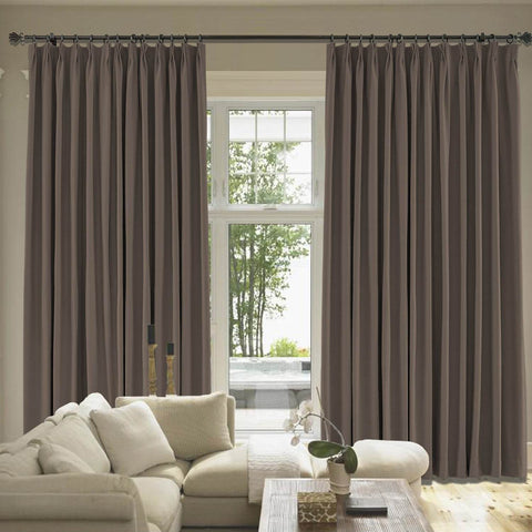 Capri Extra Wide Drape Solid Cotton Heavyweight Curtain Blackout Pinch Pleat - Cololeaf