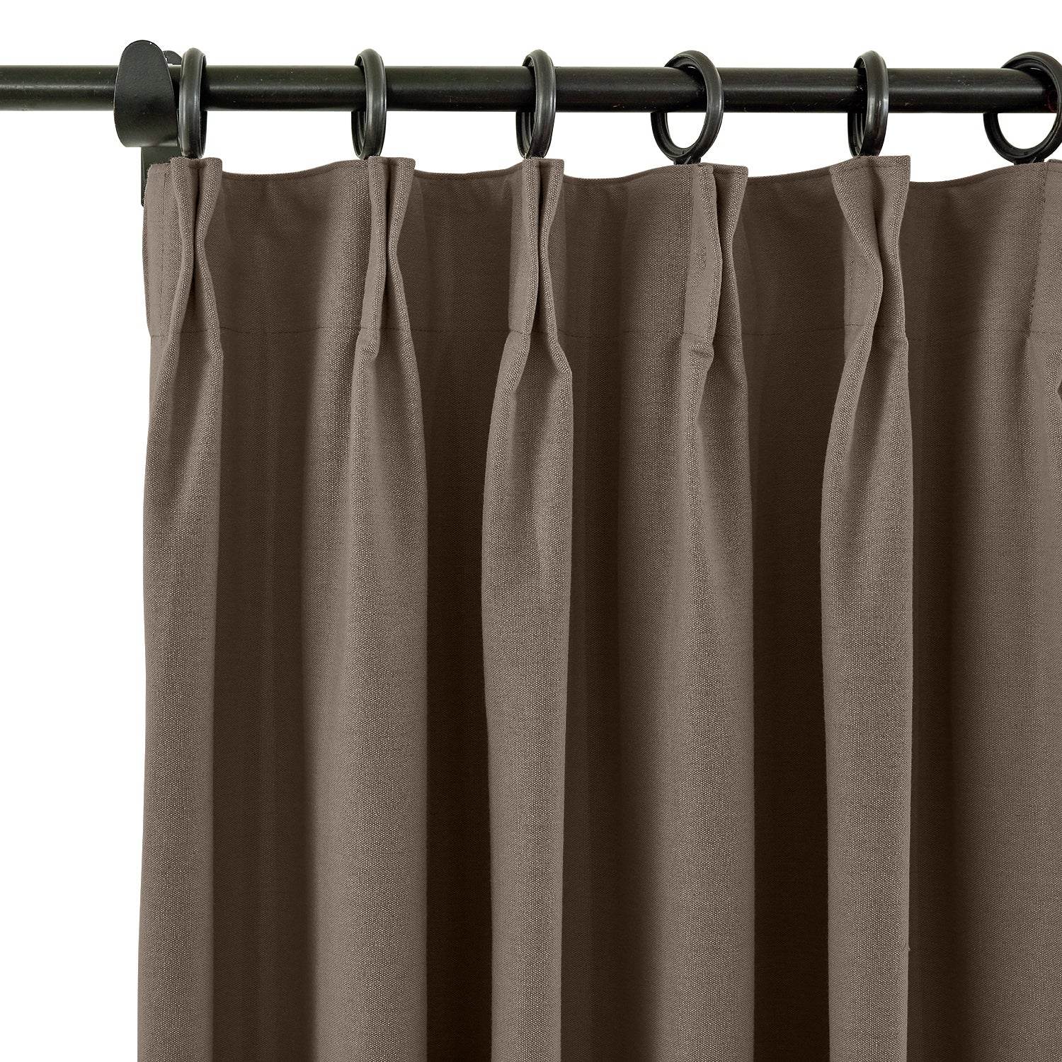 Capri Extra Wide Drape Solid Cotton Heavyweight Curtain Blackout Pinch Pleat - Cololeaf