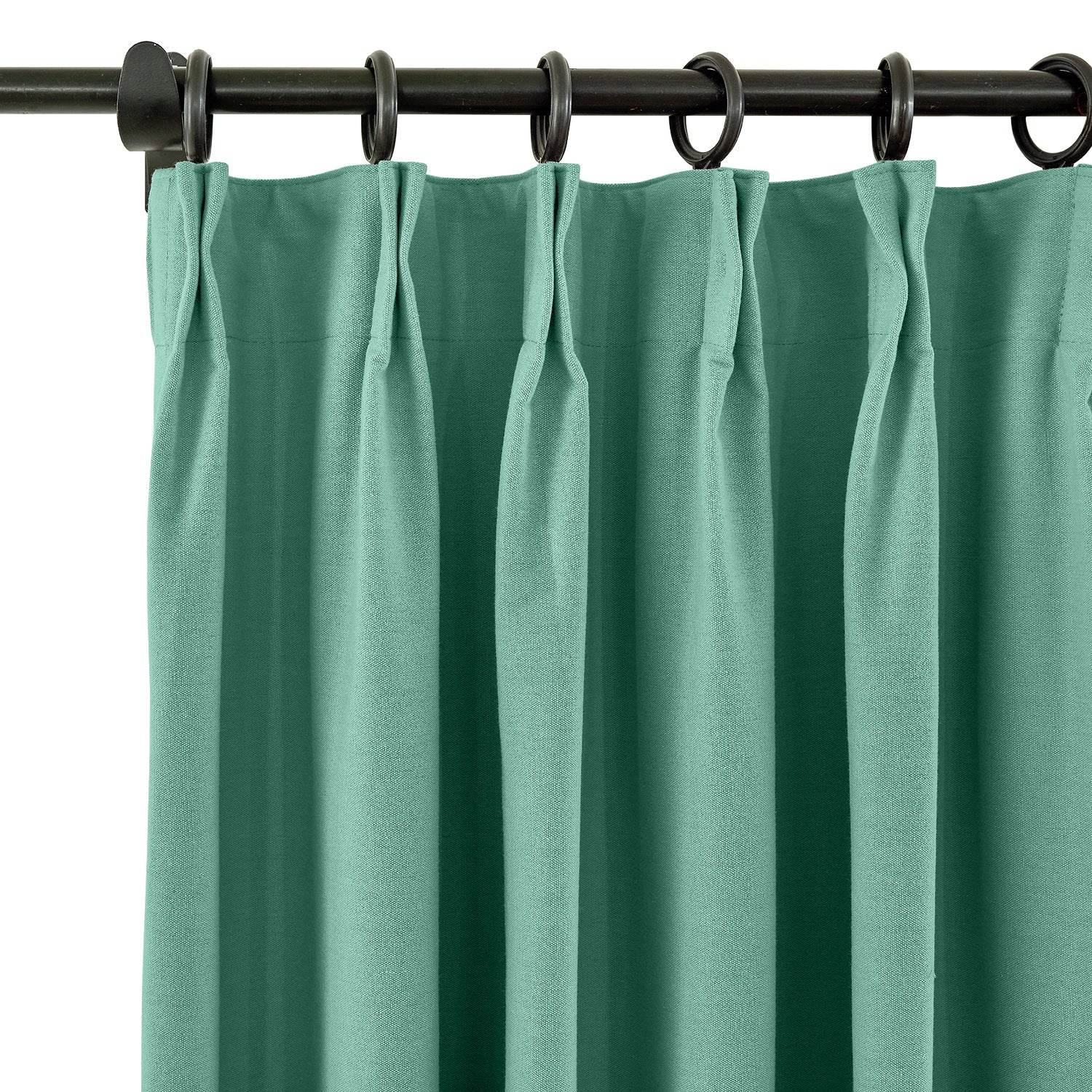 Capri Extra Wide Drape Solid Cotton Heavyweight Curtain Blackout Pinch Pleat - Cololeaf
