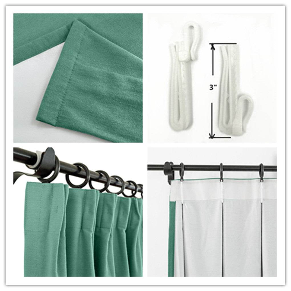 Capri Extra Wide Drape Solid Cotton Heavyweight Curtain Blackout Pinch Pleat - Cololeaf