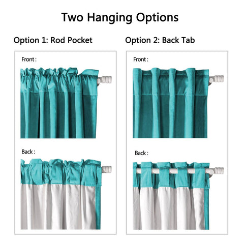 MJ11 Soft Soundproof Luxury Velvet Blackout Drapes Back Tab and Rod Pocket - Cololeaf