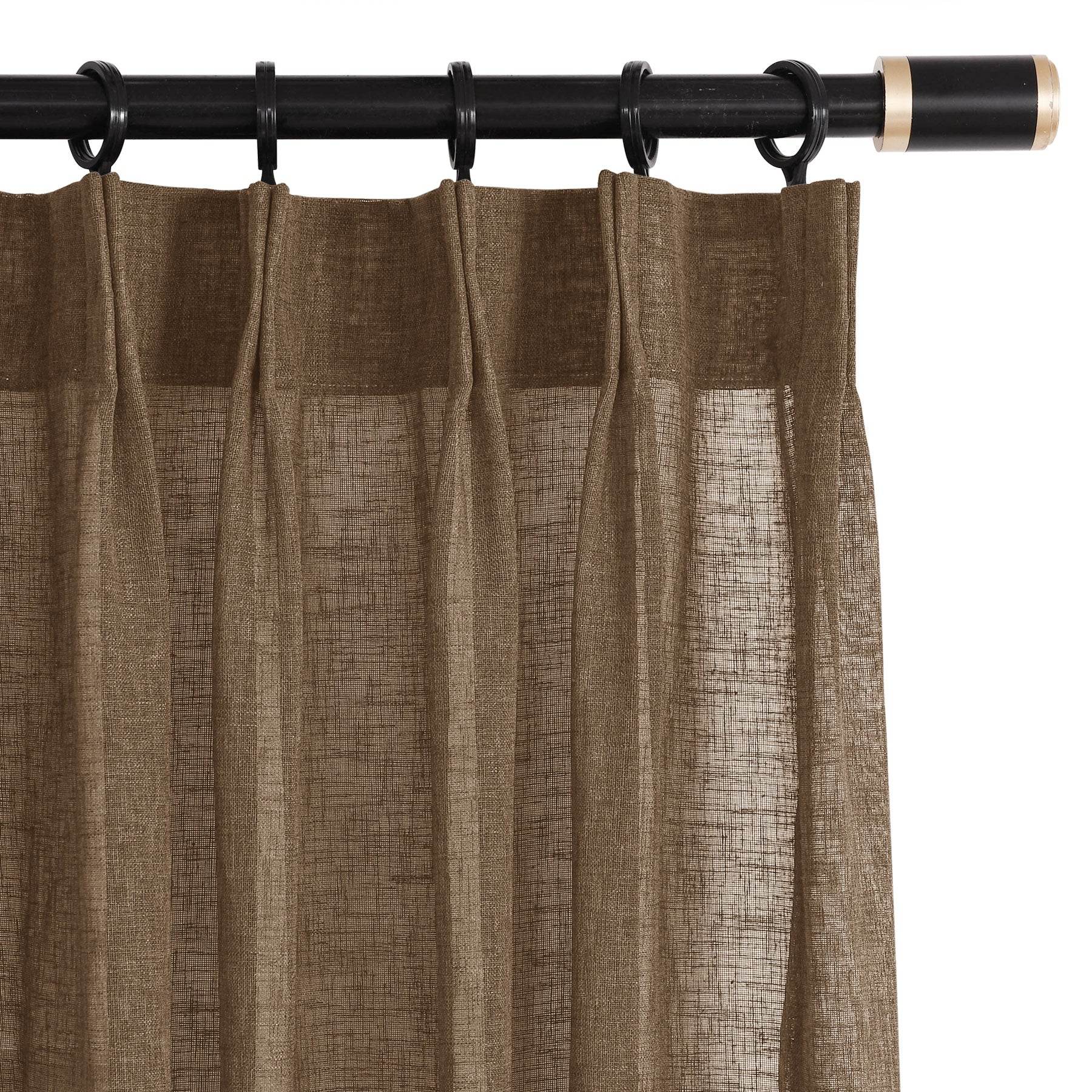 B01 Linen Textured Airy Sheer Curtain Pinch Pleat - Cololeaf