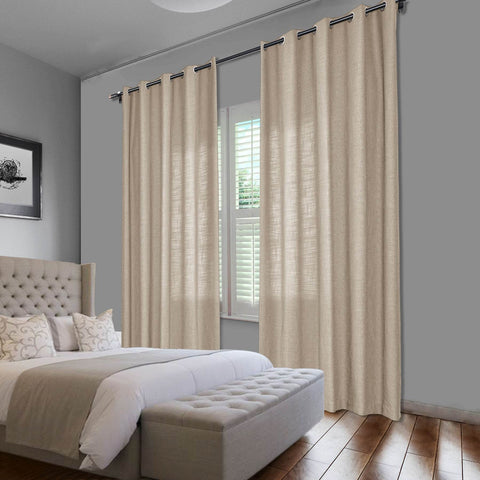 1908 Linen Blend Breathable & Natural Curtain Nickle Grommet - Cololeaf