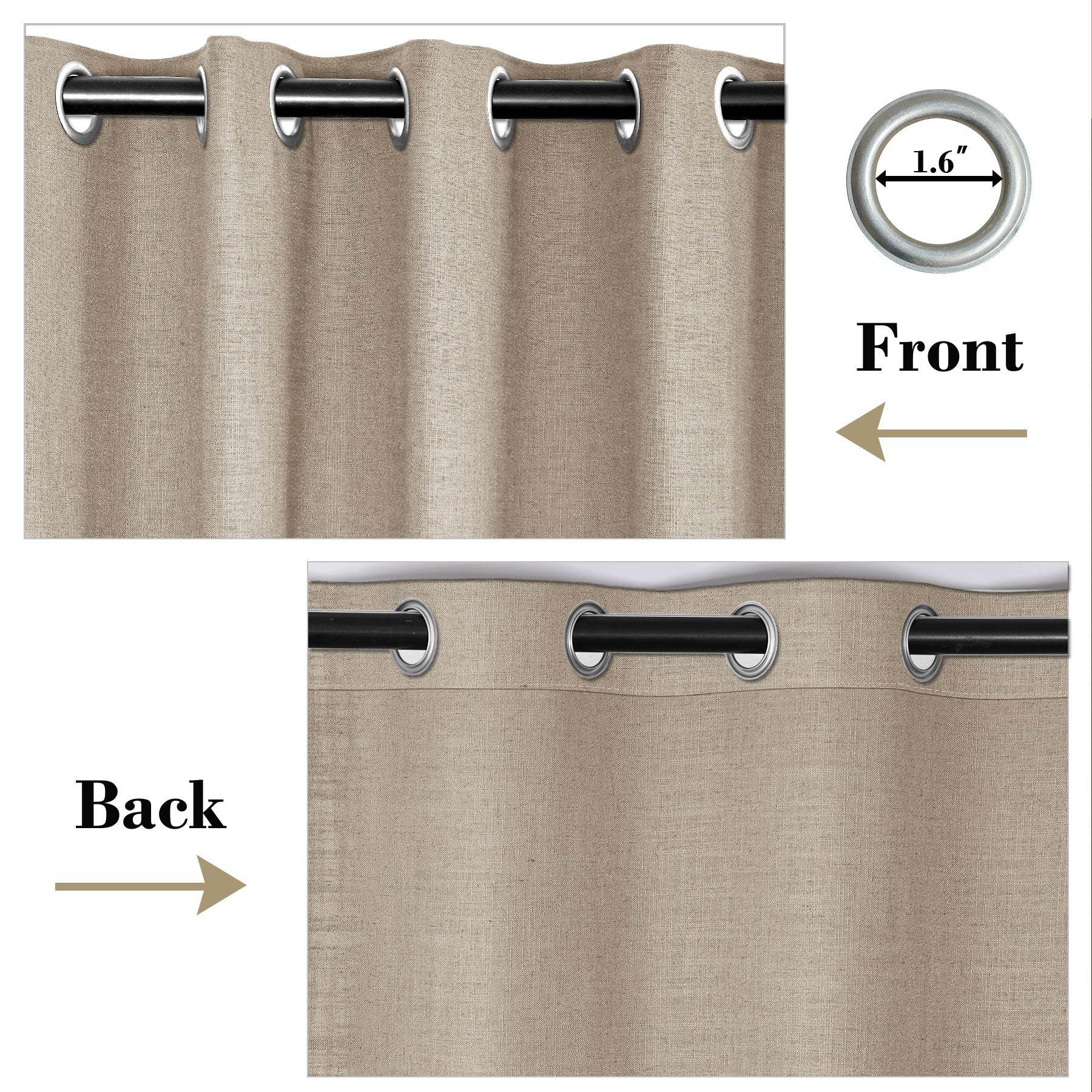 1908 Linen Blend Breathable & Natural Curtain Nickle Grommet - Cololeaf