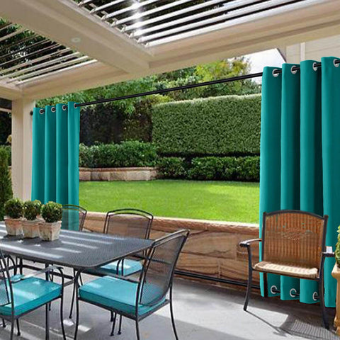 Rose Outdoor Curtains Waterproof Thermal Insulated Blackout Grommets At The Top and Bottom - Cololeaf