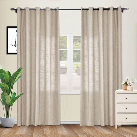 1908 Linen Blend Breathable & Natural Curtain Nickle Grommet - Cololeaf