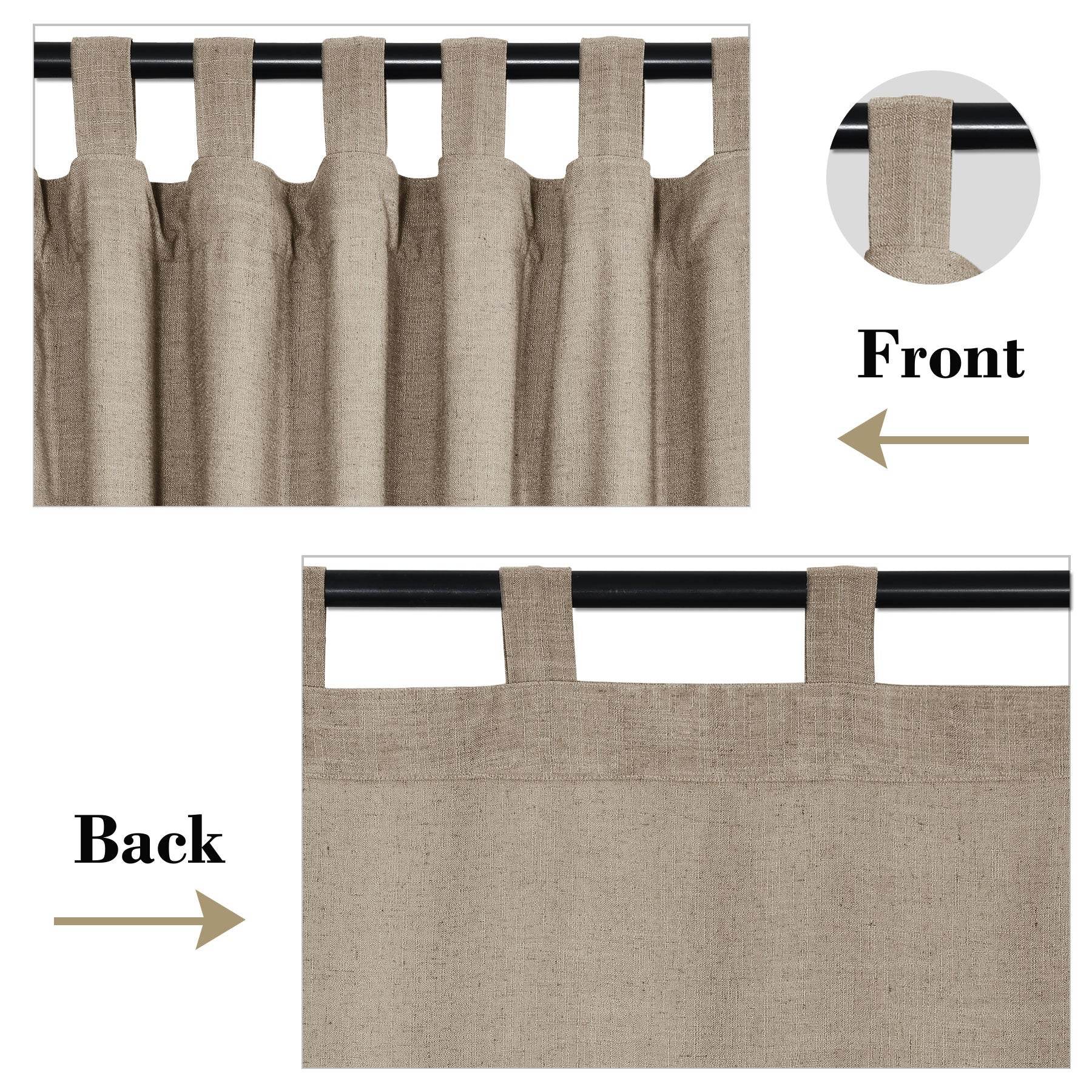 1908 Linen Blend Breathable & Natural Curtain Tab Top - Cololeaf