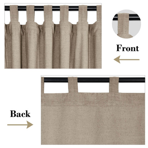 1908 Linen Blend Breathable & Natural Curtain Tab Top - Cololeaf