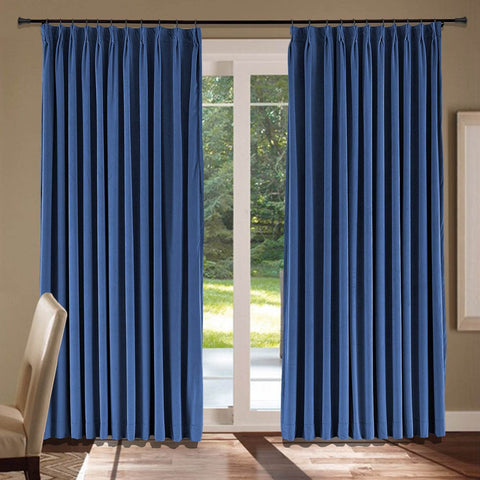 MJ11 Soft Velvet Blackout Drapes For Living Room Bedroom Pinch Pleat - Cololeaf