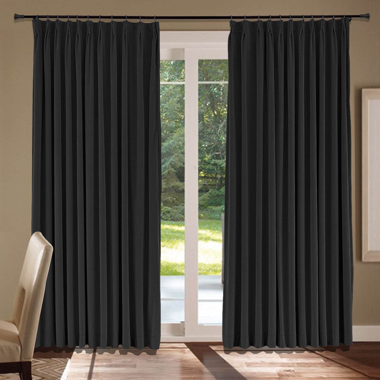 MJ11 Soft Velvet Blackout Drapes For Living Room Bedroom Pinch Pleat - Cololeaf