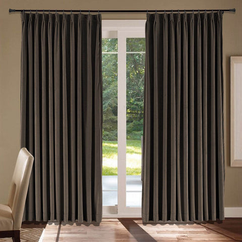 MJ11 Soft Velvet Blackout Drapes For Living Room Bedroom Pinch Pleat - Cololeaf