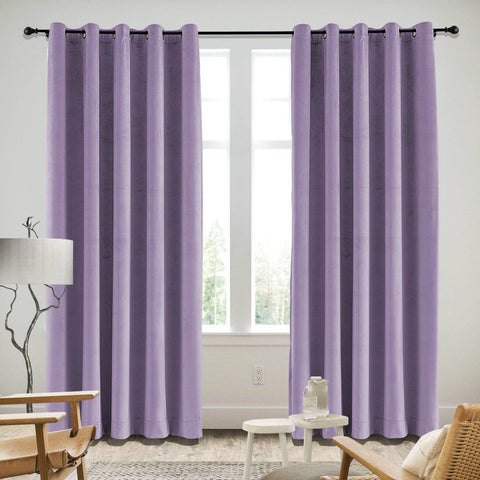 MJ11 Soft Velvet Blackout Drapes For Living Room Bedroom Grommet - Cololeaf