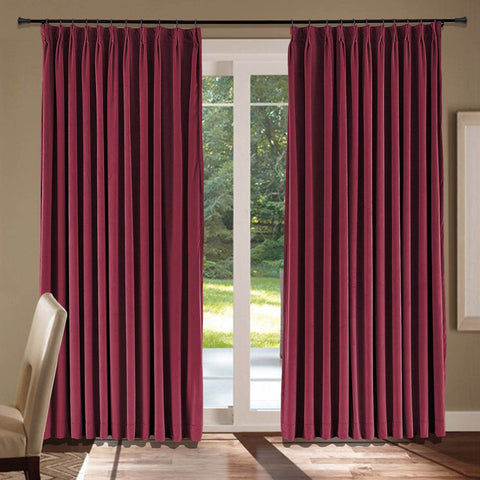 MJ11 Soft Velvet Blackout Drapes For Living Room Bedroom Pinch Pleat - Cololeaf
