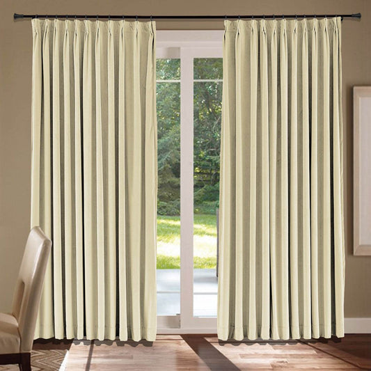 MJ11 Soft Velvet Blackout Drapes For Living Room Bedroom Pinch Pleat - Cololeaf