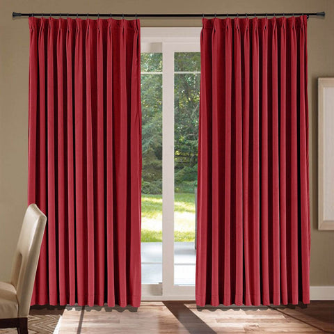 MJ11 Soft Velvet Blackout Drapes For Living Room Bedroom Pinch Pleat - Cololeaf