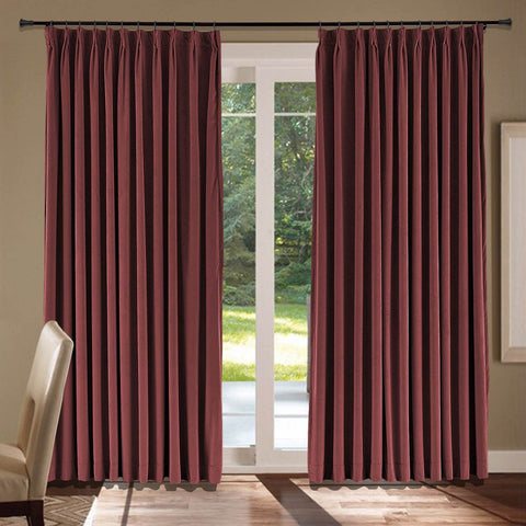 MJ11 Soft Velvet Blackout Drapes For Living Room Bedroom Pinch Pleat - Cololeaf