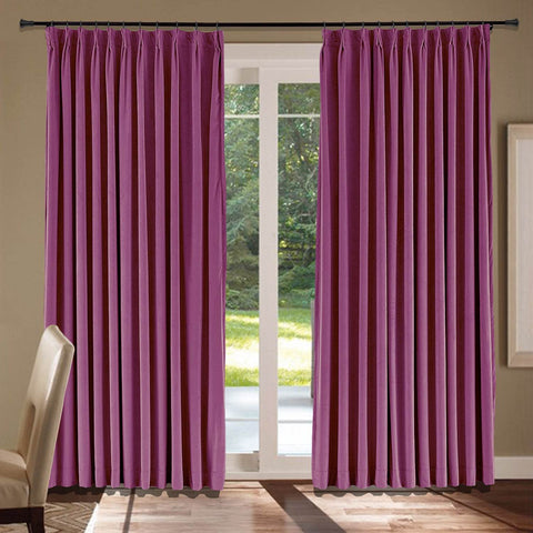 MJ11 Soft Velvet Blackout Drapes For Living Room Bedroom Pinch Pleat - Cololeaf