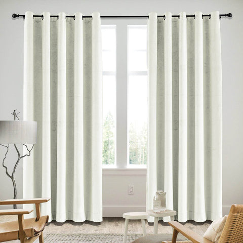 MJ11 Soft Velvet Blackout Drapes For Living Room Bedroom Grommet - Cololeaf
