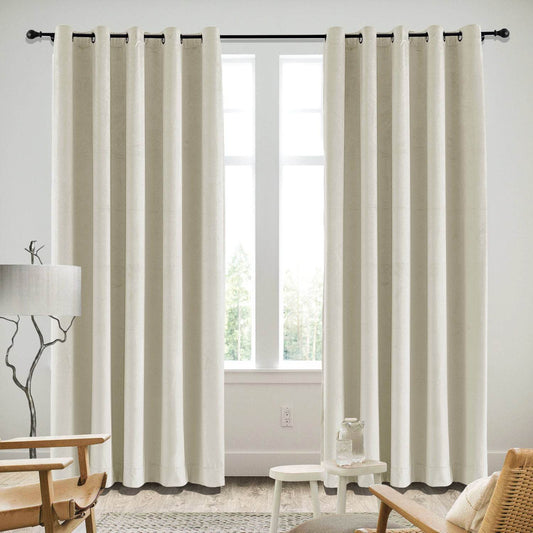 MJ11 Soft Velvet Blackout Drapes For Living Room Bedroom Grommet - Cololeaf