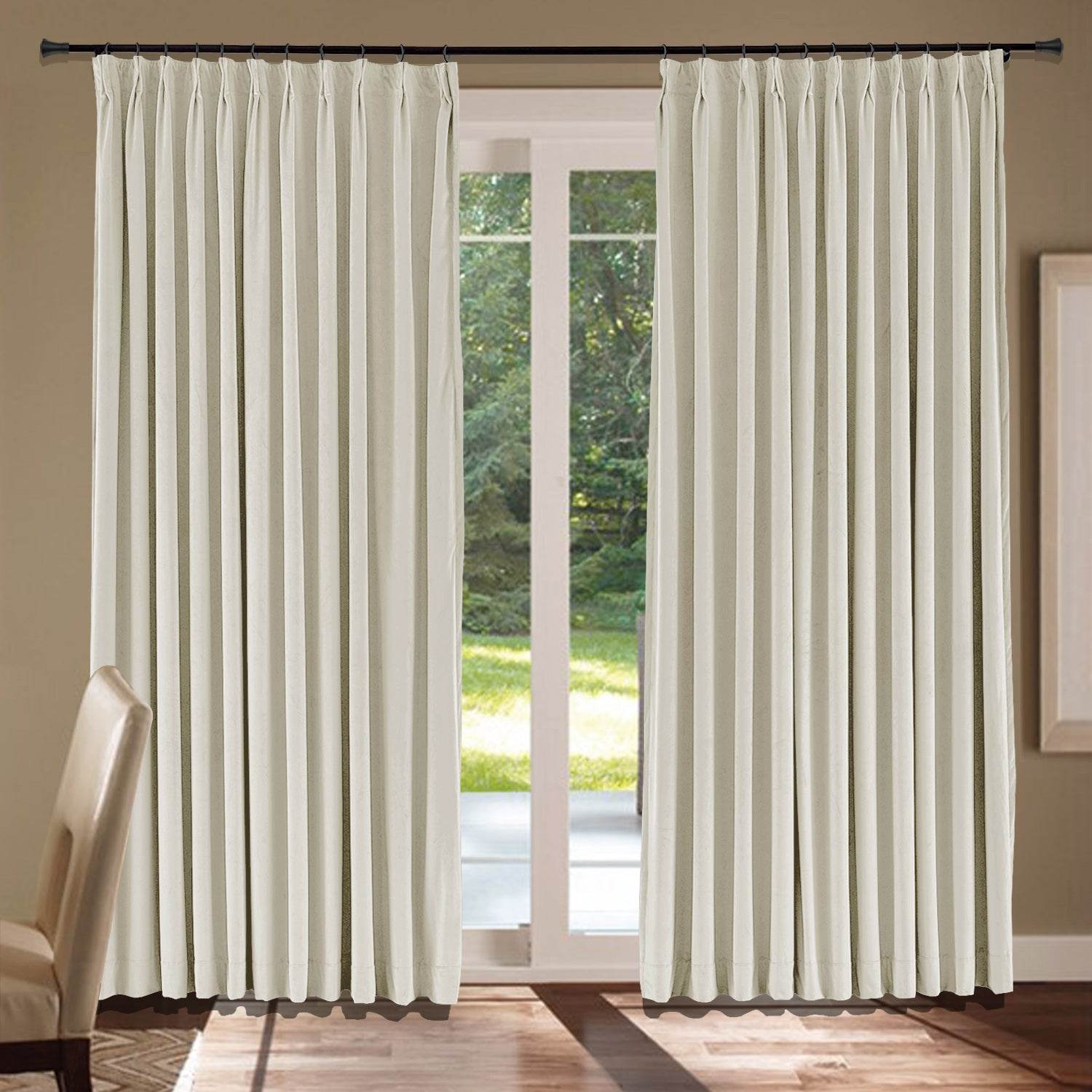 MJ11 Soft Velvet Blackout Drapes For Living Room Bedroom Pinch Pleat - Cololeaf