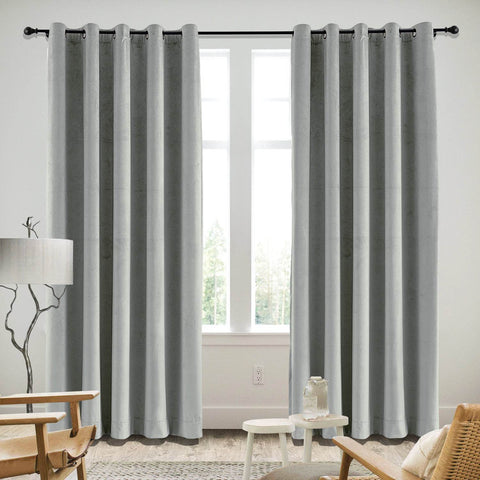 MJ11 Soft Velvet Blackout Drapes For Living Room Bedroom Grommet - Cololeaf
