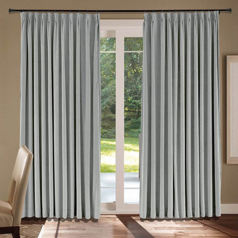 MJ11 Soft Velvet Blackout Drapes For Living Room Bedroom Pinch Pleat - Cololeaf