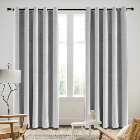 MJ11 Soft Velvet Blackout Drapes For Living Room Bedroom Grommet - Cololeaf