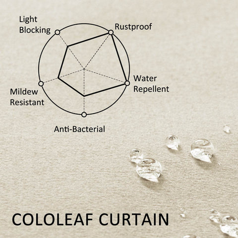 Rose Outdoor Curtains, Waterproof Thermal Insulated Blackout, Tab Top Velcro Detachable - Cololeaf