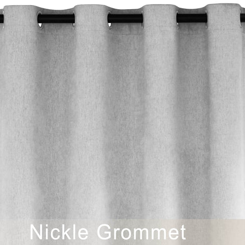 1041 100% Blackout Soft Chenille Linen Blend Curtain Grommet & 4 IN 1 - Cololeaf -- #1 White