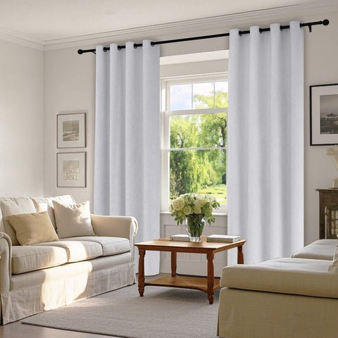 1041 100% Blackout Soft Chenille Linen Blend Curtain Grommet & 4 IN 1 (1 Panel)