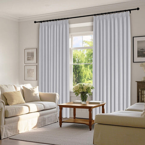 1041 100% Blackout Soft Chenille Linen Blend Curtain Pinch Pleat 1 Panel