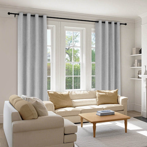 1041 100% Blackout Soft Chenille Linen Blend Curtain Grommet & 4 IN 1 - Cololeaf