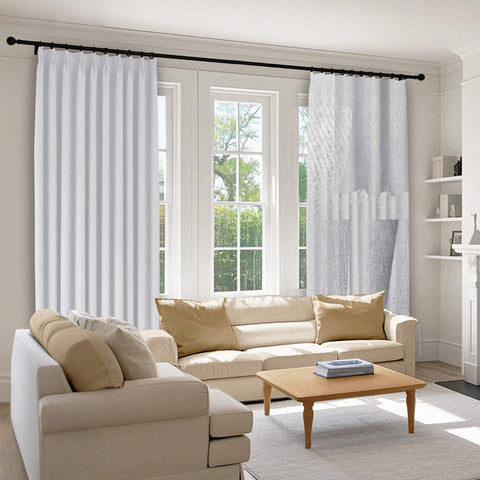 1041 100% Blackout Soft Chenille Linen Blend Curtain Pinch Pleat 1 Panel