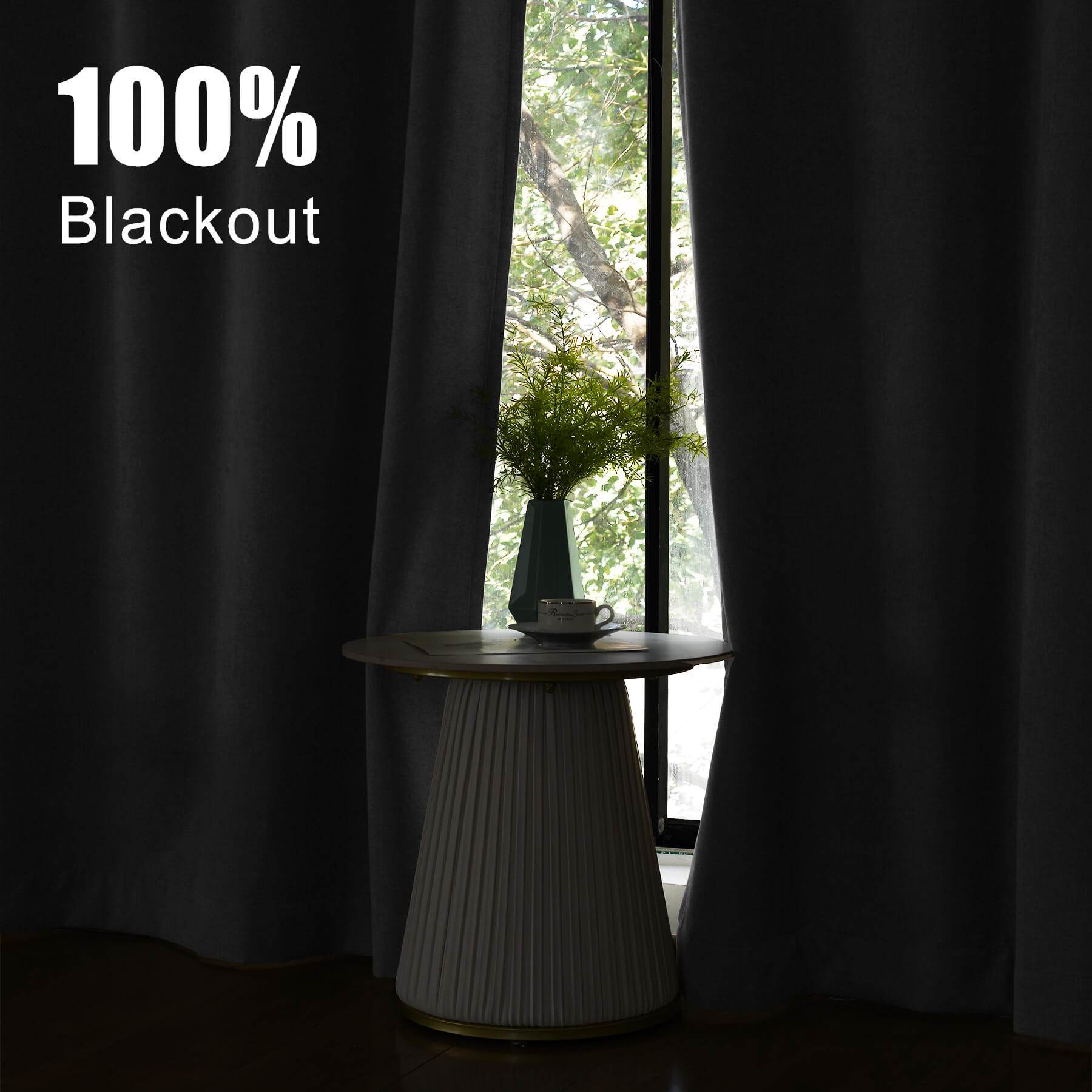 1041 100% Blackout Soft Chenille Linen Blend Curtain Pinch Pleat - Cololeaf -- #1 White