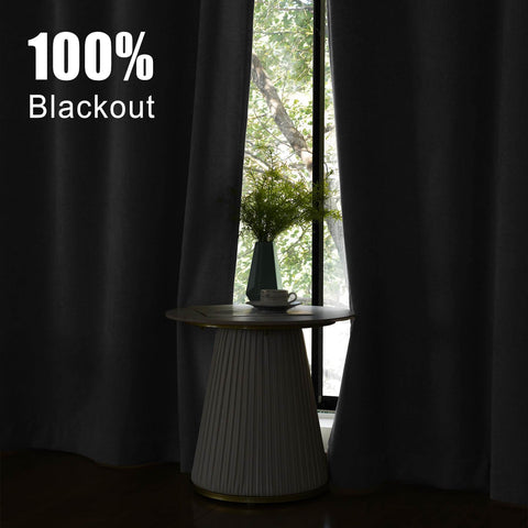 1041 100% Blackout Soft Chenille Linen Blend Curtain Pinch Pleat - Cololeaf -- #1 White