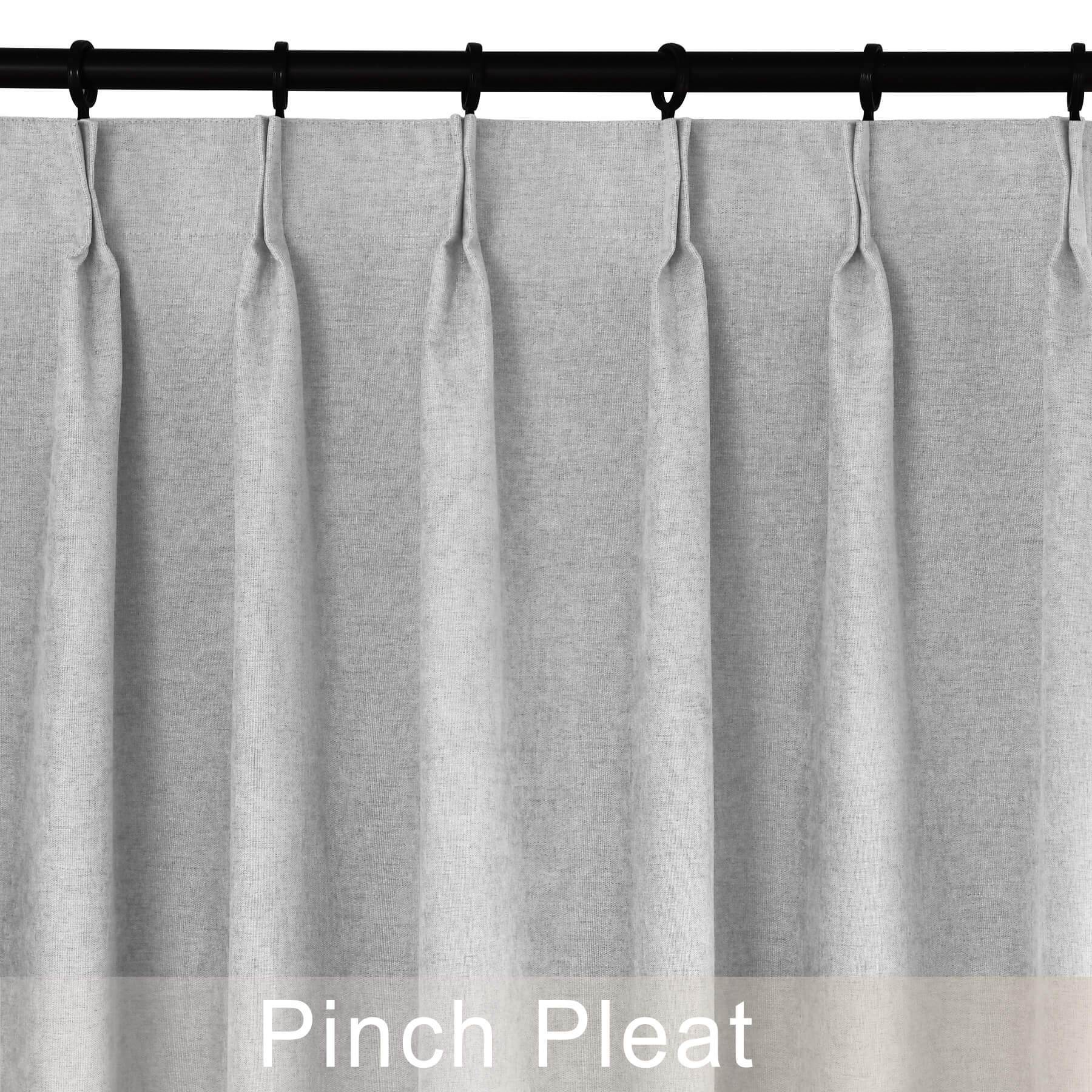 1041 100% Blackout Soft Chenille Linen Blend Curtain Pinch Pleat - Cololeaf -- #1 White